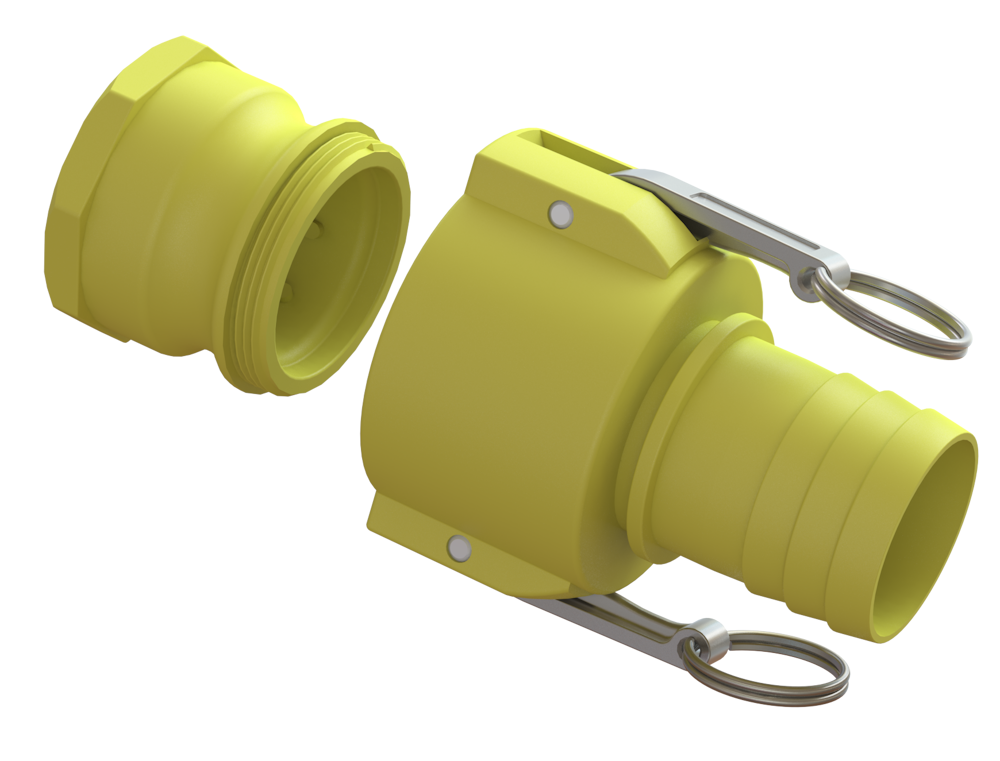 CPP Hypolock non-compatible coupling system for sodium hypochlorite transfer