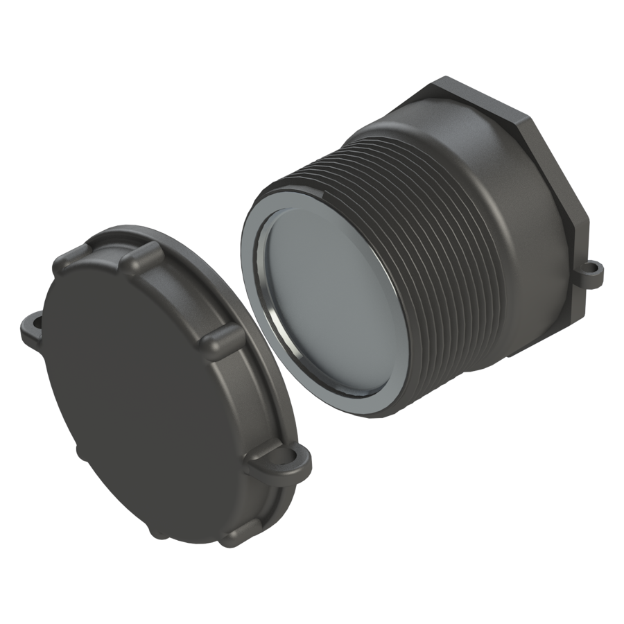 2'' NPT short male x S60x6 female, gasket, foil, cap