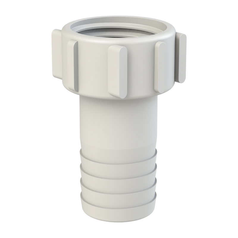 S60X6 Schütz-Compatible Female × 2″ (50 mm) Hose Tail - Natural Polypropylene - CPP®