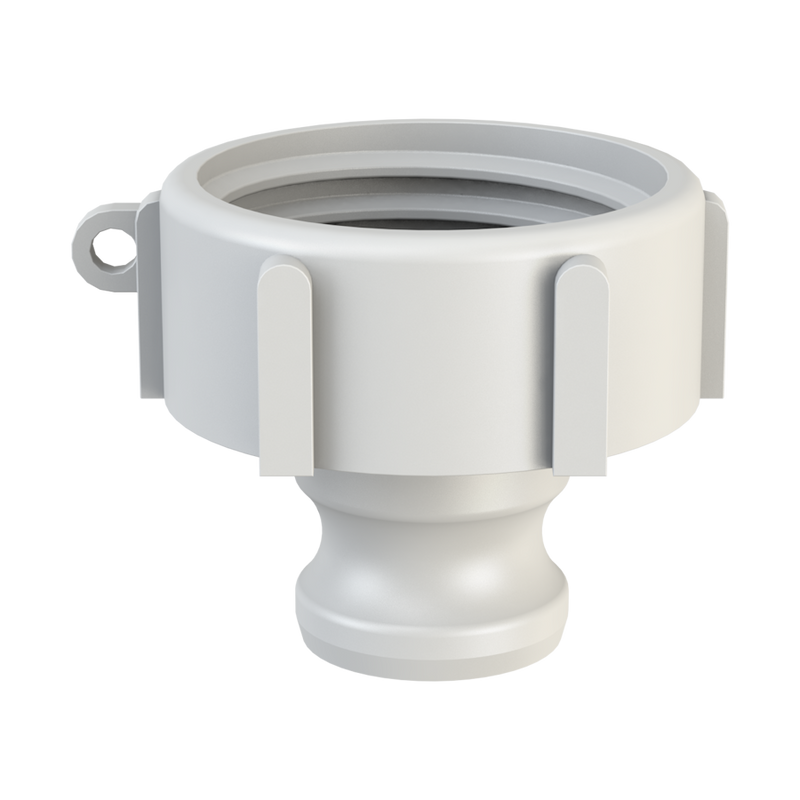 S60X6 Schütz-Compatible Female × 1″ Male Camlock Type A - Natural Polypropylene - CPP®