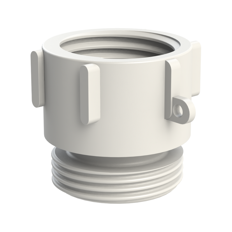 S60X6 Schütz-Compatible Female × RD65 Male (DIN 11851) - Natural Polypropylene - CPP®