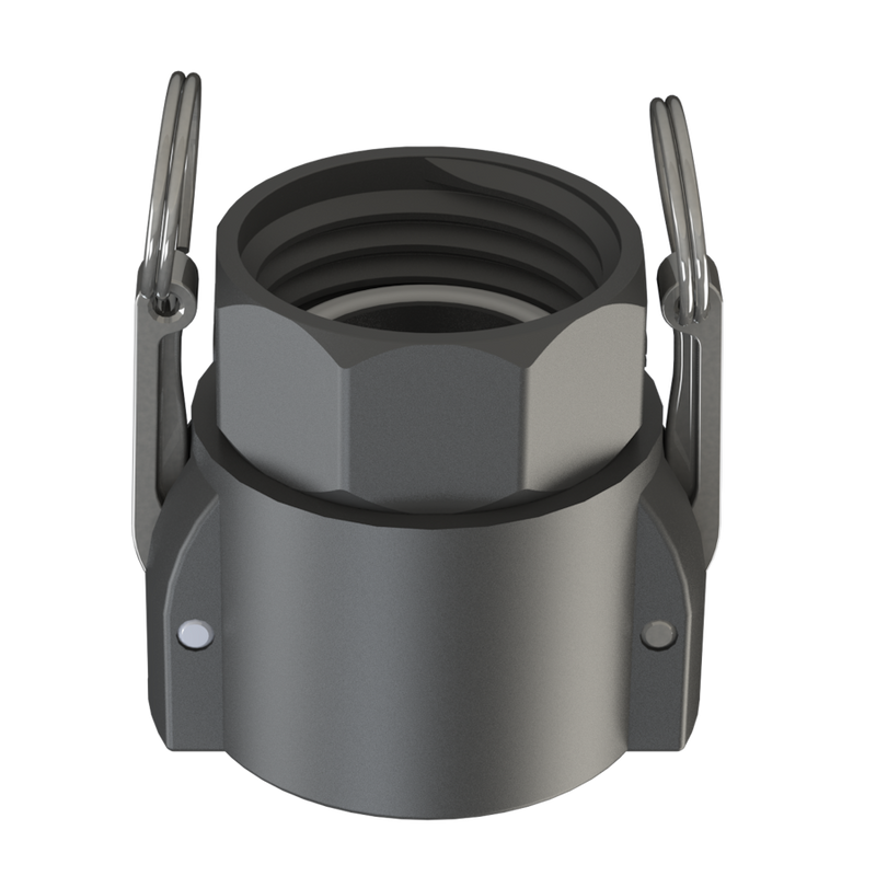 S60X6 Female × 2″ Female Camlock Type D - GF Polypropylene - CPP®