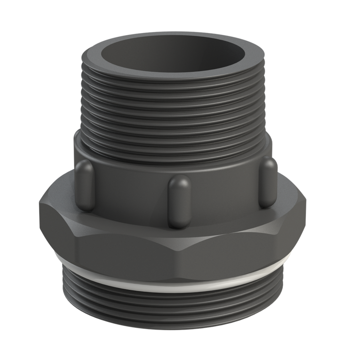 CPP® BCS G2 × 11.5 (2″ BSP/NPS) Drum Thread × 1½″ NPT Male in black glass-filled polypropylene – product view 1