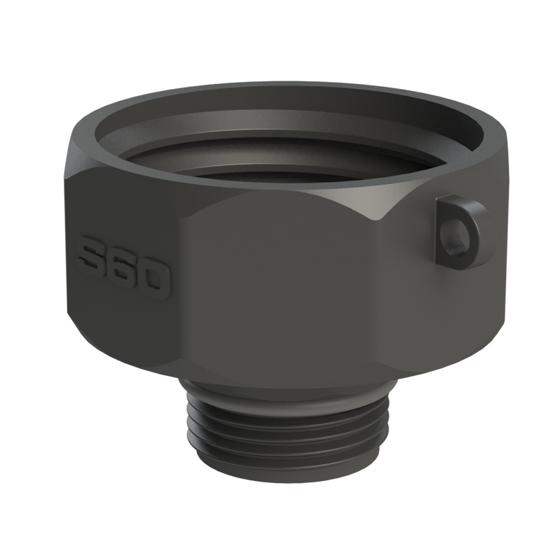 S60X6 Female × 1″ BSPP Short Male / O-Ring - GF Polypropylene - CPP®