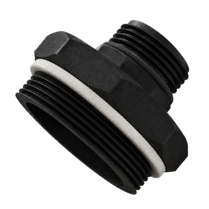 CPP® BCS G2 × 11.5 (2″ BSP/NPS) Drum Thread × 1″ BSPP Short Male (O-ring Seal) in black glass-filled polypropylene – product view 2