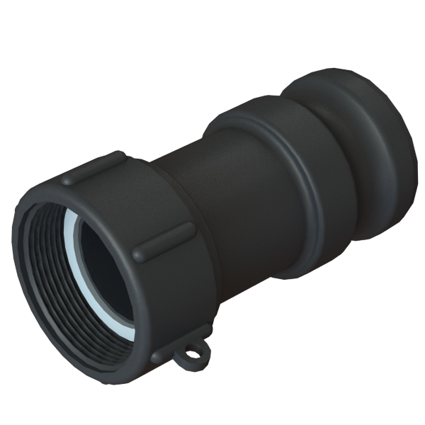 2″ NPS Female Easy-Seal × 2″ Extended Male Camlock Type A - GF Polypropylene - CPP®