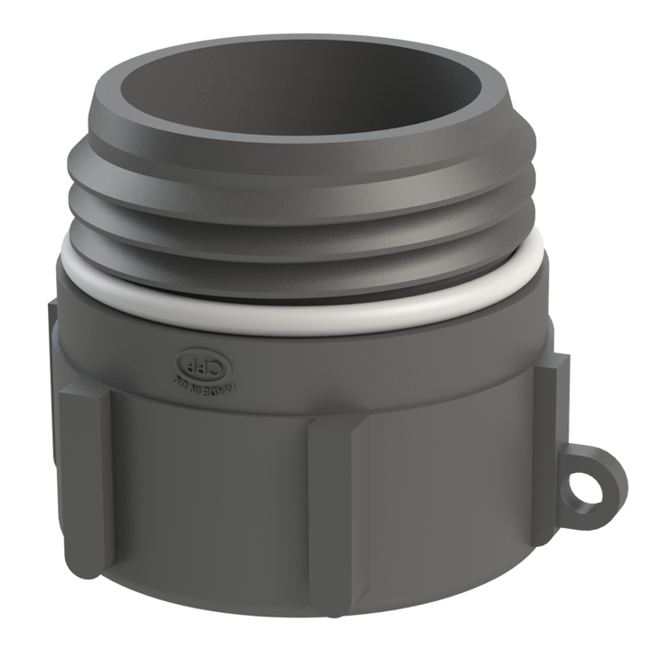 CPP® S64X5 Drum Thread × 2″ BSPP Female in black glass-filled polypropylene – product view 1