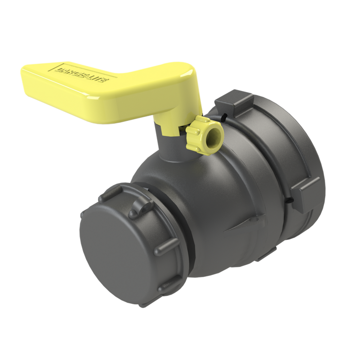 CPP DL275UF60UM7 DARCIE-LITE IBC ball valve, S75X6 female inlet to S60X6 male outlet