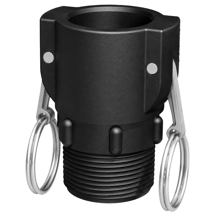 1″ Female Camlock × 1¼″ NPT Male (Type B) - GF Polypropylene - CPP®