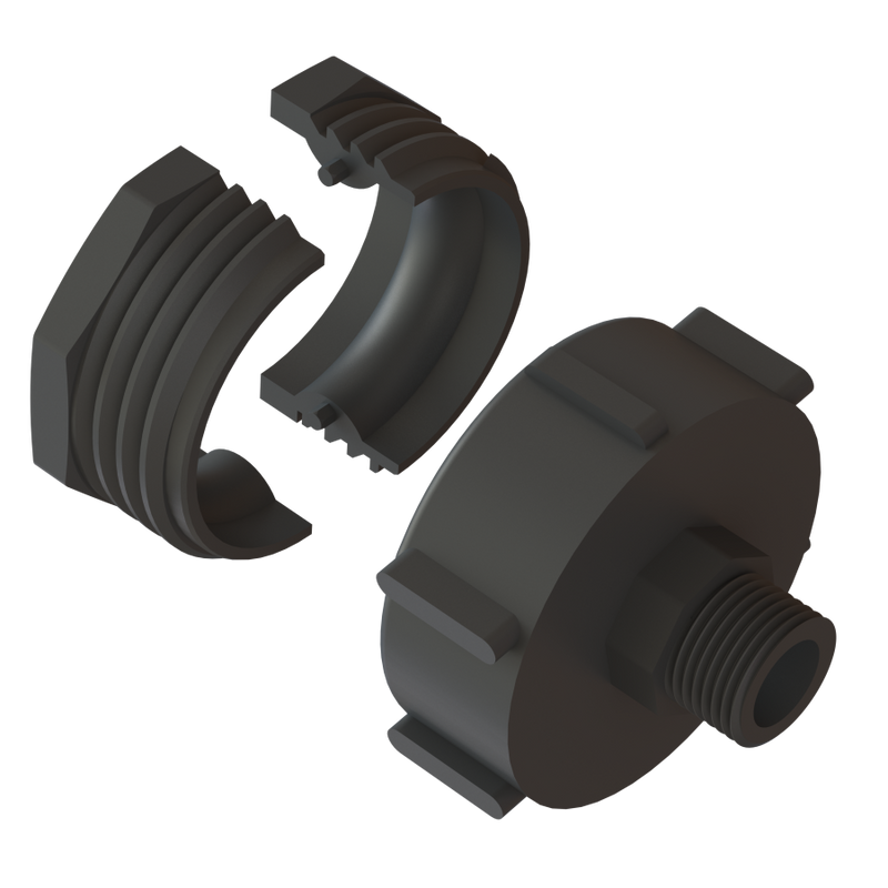2″ Camlock Converter Shells × ¾″ BSPP Male - GF Polypropylene - CPP®