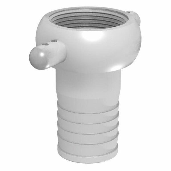 CPP® 1½ inch BSPP lugged female coupling with 1½ inch 38 mm hose tail in natural polypropylene