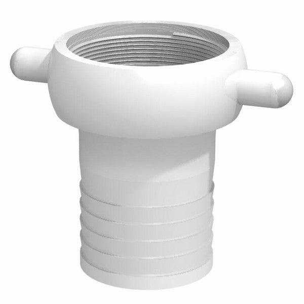 CPP® 4 inch BSPP lugged female coupling with 4 inch 101.5 mm hose tail in natural polypropylene