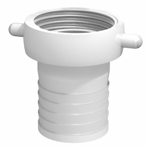 4″ URT (Urban Round Thread) Lugged Female × 4″ (100 mm) Hose Tail – Natural Polypropylene – CPP®