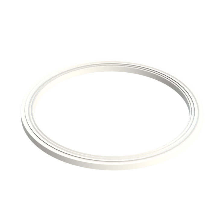 CPP® 4 inch ribbed Lugged gasket in white PP elastomer